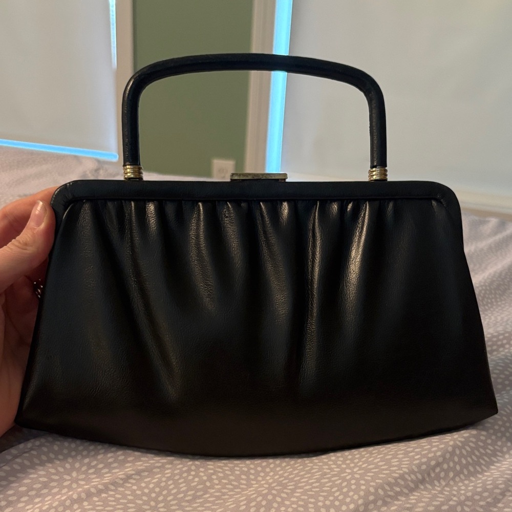 Vintage Ande Black Leather Clutch